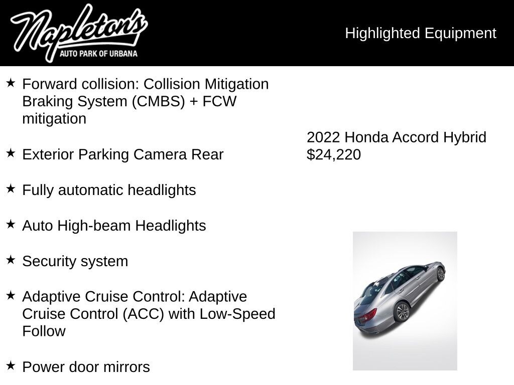 Used 2022 Honda Accord Hybrid Base Sedan