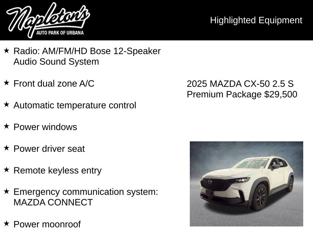 Used 2025 Mazda CX-50 2.5 S Premium Package SUV