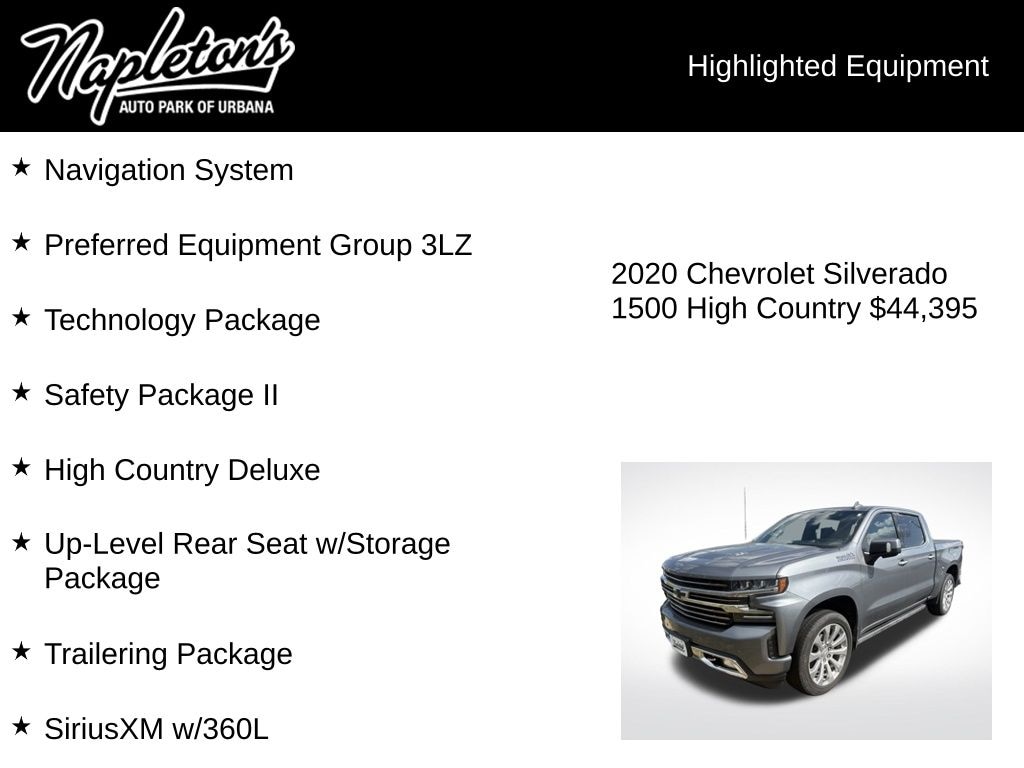 Used 2020 Chevrolet Silverado 1500 High Country Truck Crew Cab