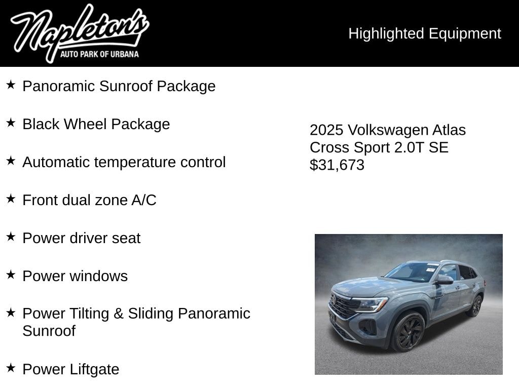 Used 2025 Volkswagen Atlas Cross Sport 2.0T SE w/Technology SUV