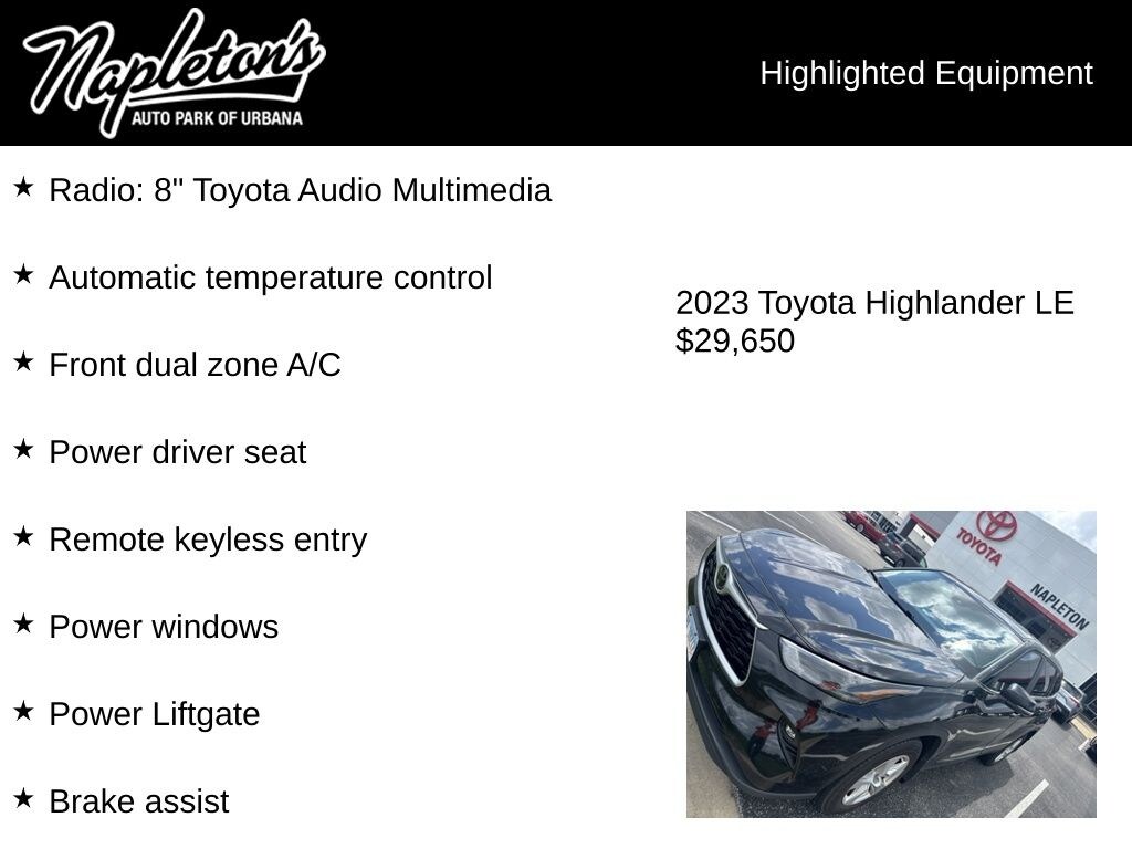 Used 2023 Toyota Highlander LE SUV