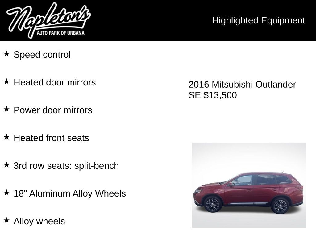 Used 2016 Mitsubishi Outlander SE SUV