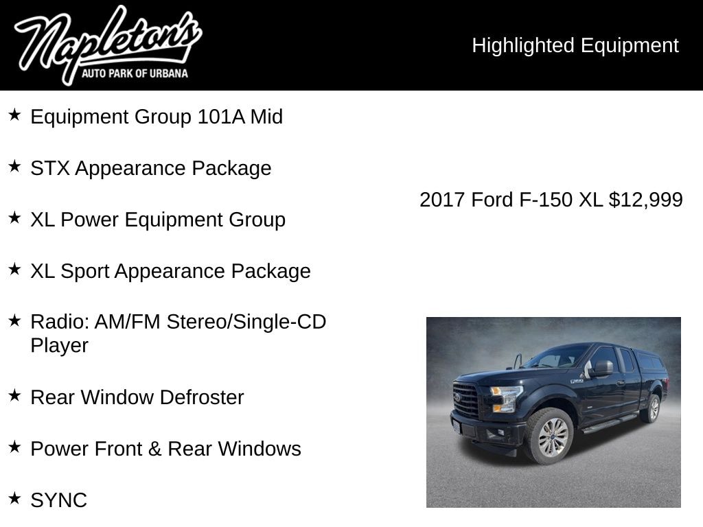 Used 2017 Ford F-150 XL Truck SuperCab Styleside