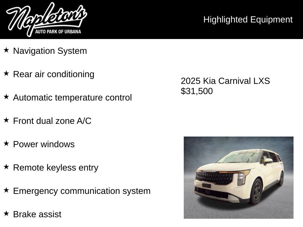 Used 2025 Kia Carnival LXS Van Passenger Van
