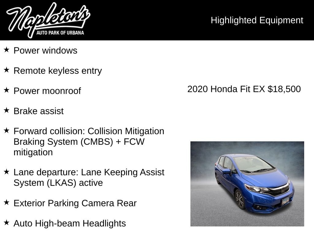 Used 2020 Honda Fit EX Hatchback