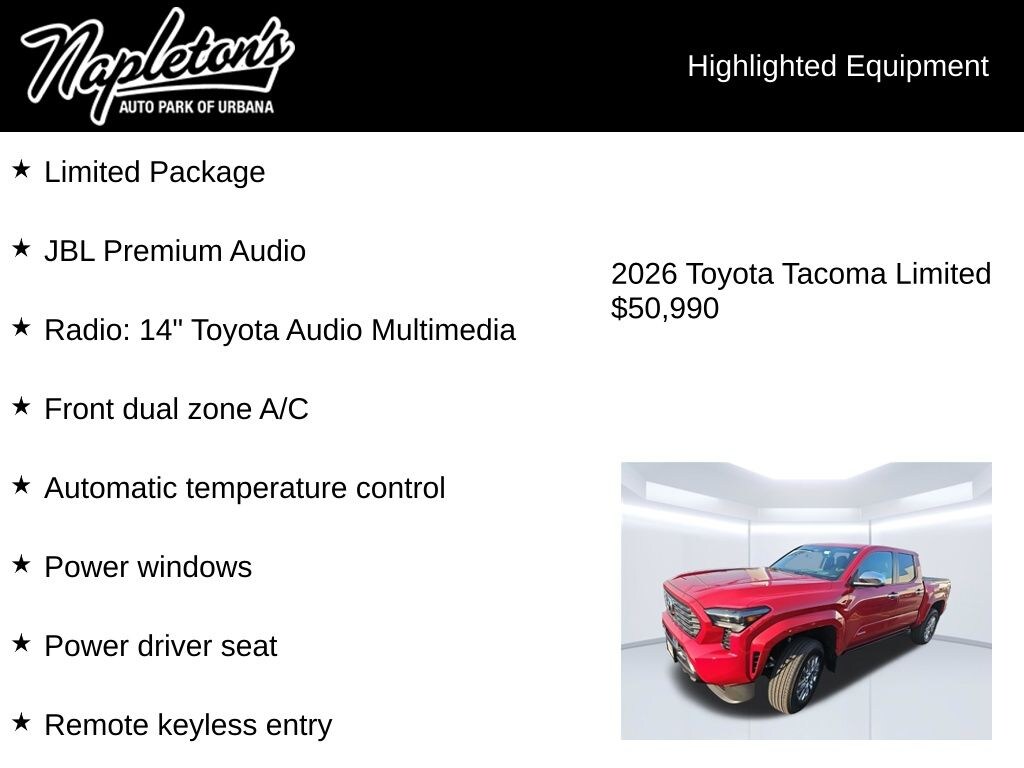Used 2026 Toyota Tacoma Limited Truck Double Cab
