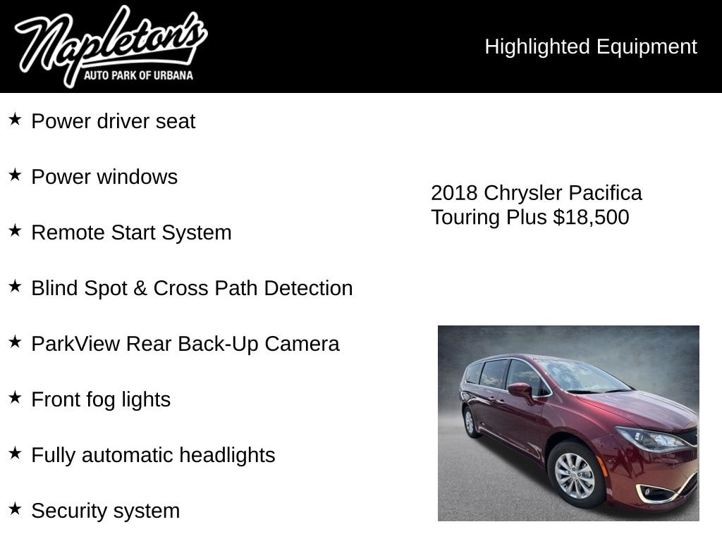Used 2018 Chrysler Pacifica Touring Plus Van