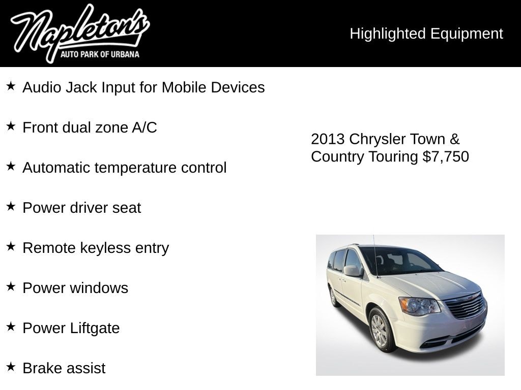 Used 2013 Chrysler Town & Country Touring Van LWB Passenger Van