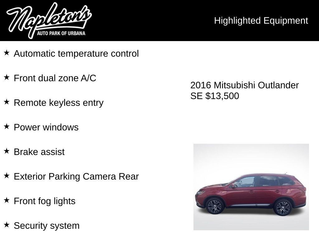 Used 2016 Mitsubishi Outlander SE SUV
