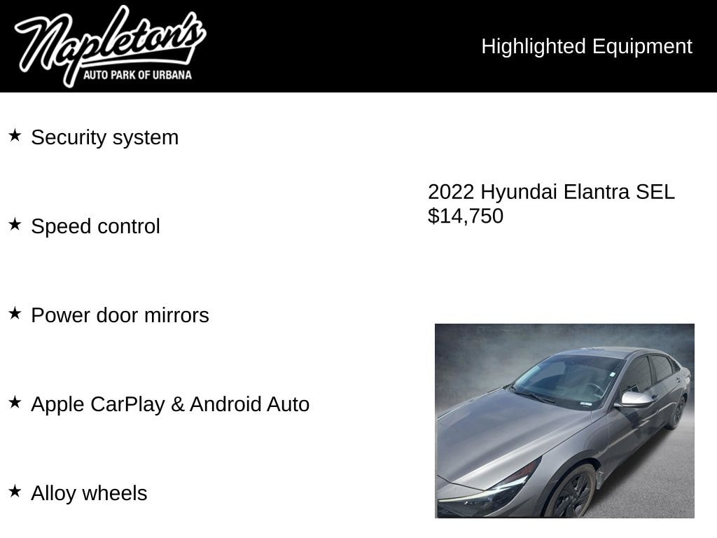 Used 2022 Hyundai Elantra SEL Sedan