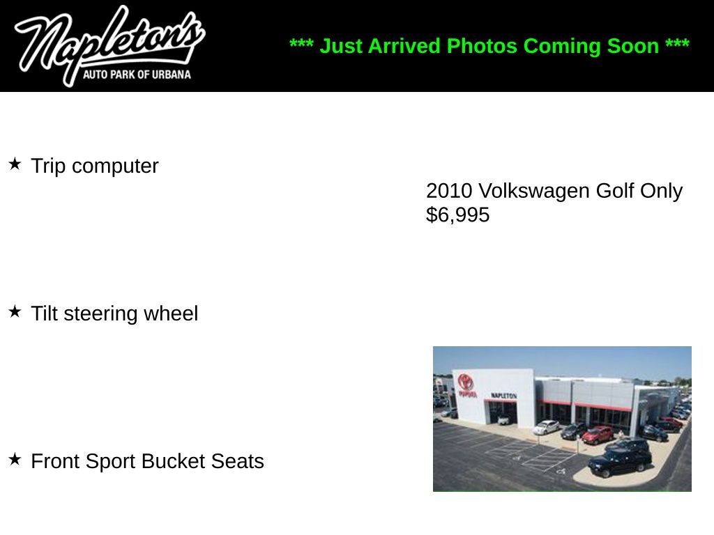 Used 2010 Volkswagen Golf Base with VIN WVWDA7AJ0AW265613 for sale in Urbana, IL
