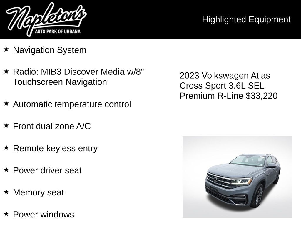 Used 2023 Volkswagen Atlas Cross Sport 3.6L V6 SEL Premium R-Line SUV