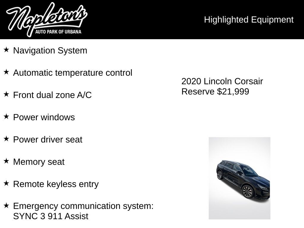 Used 2020 Lincoln Corsair Reserve SUV