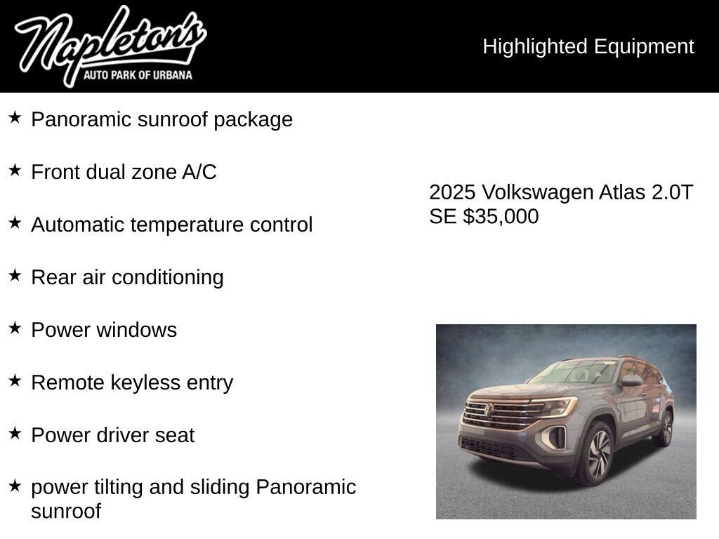 Used 2025 Volkswagen Atlas 2.0T SE w/Technology SUV