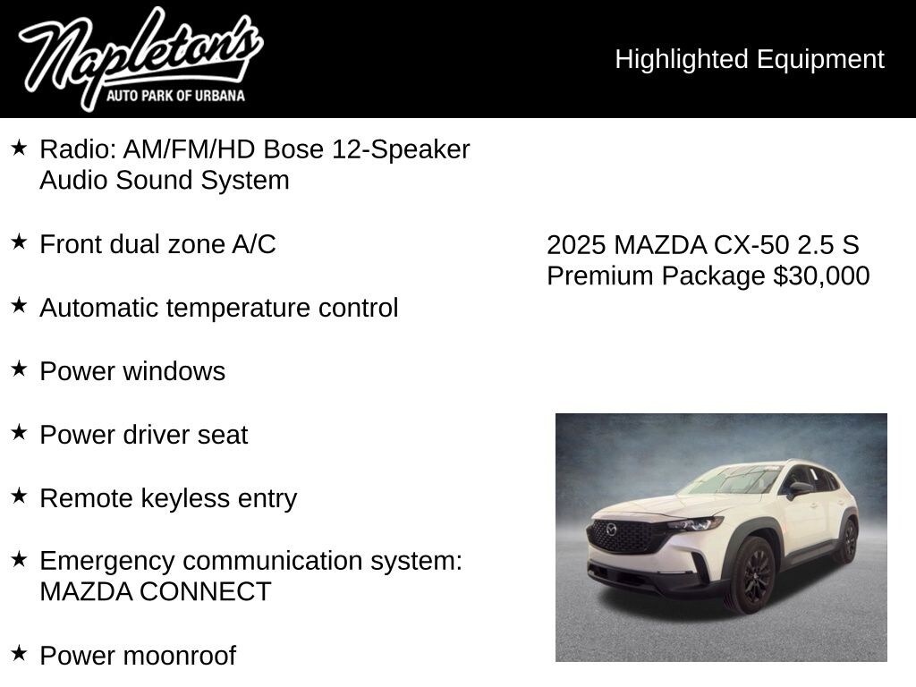 Used 2025 Mazda CX-50 2.5 S Premium Package SUV