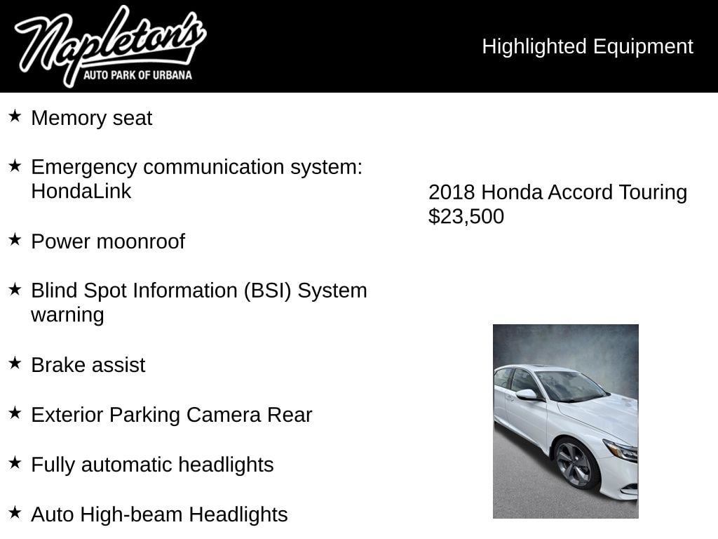 Used 2018 Honda Accord Touring Sedan