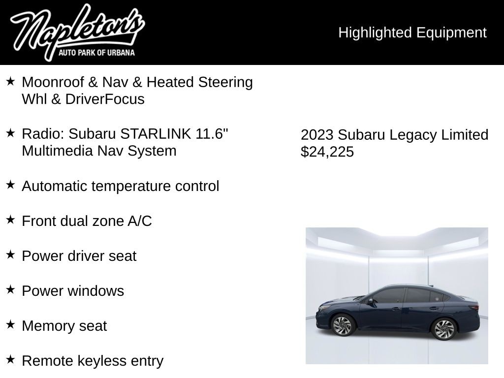 Used 2023 Subaru Legacy Limited Sedan