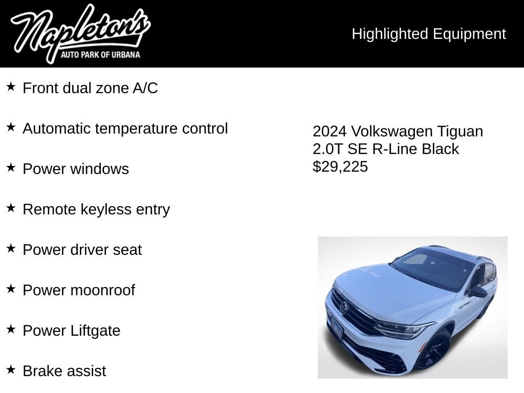 Used 2024 Volkswagen Tiguan 2.0T SE R-Line Black SUV