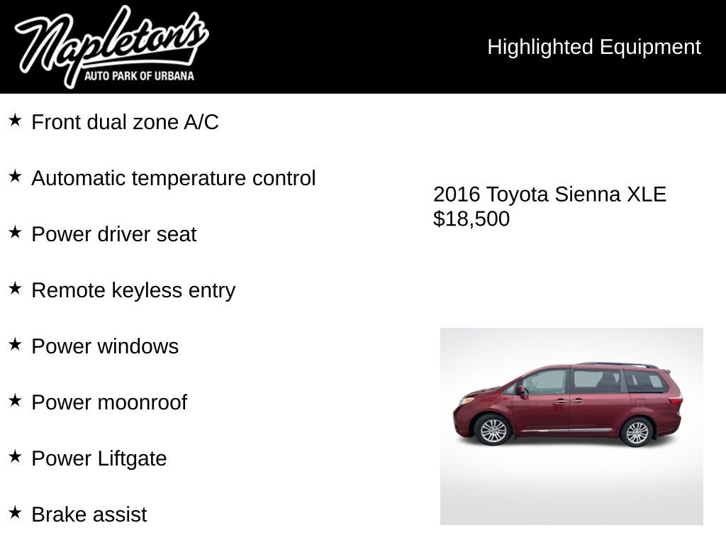 Used 2016 Toyota Sienna XLE Van