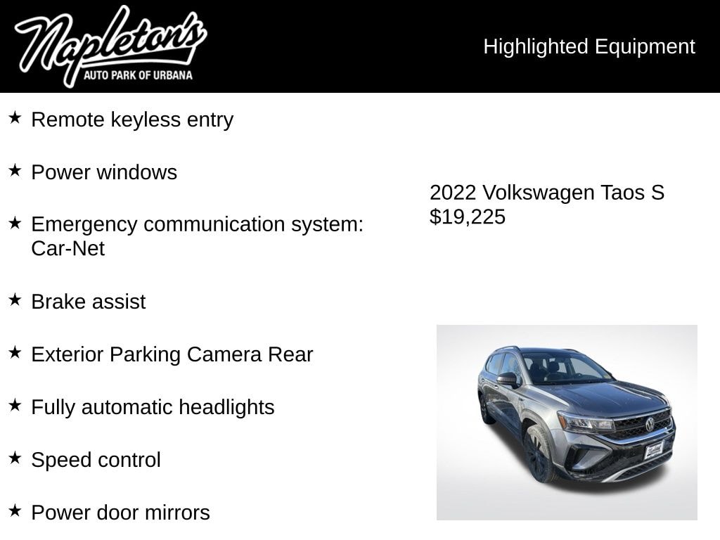 Used 2022 Volkswagen Taos 1.5T S SUV