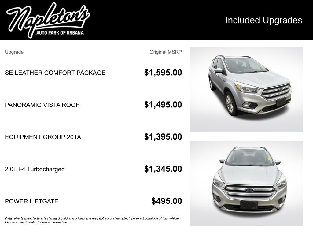 Used 2017 Ford Escape SE with VIN 1FMCU9G9XHUD67966 for sale in Urbana, IL