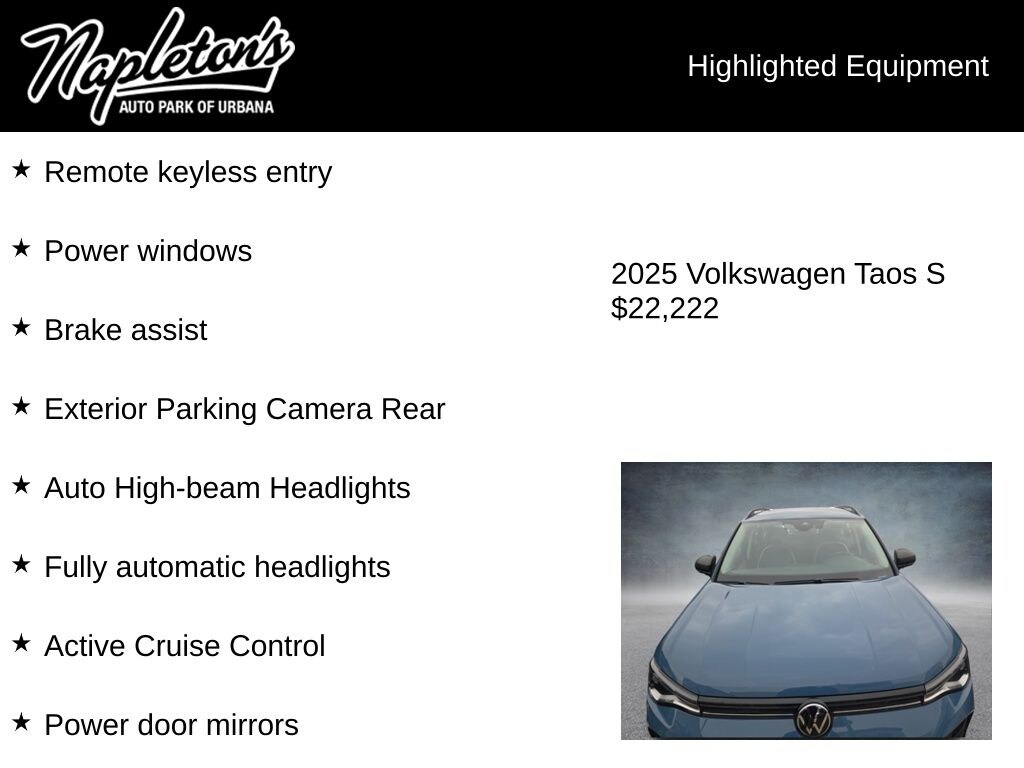 Used 2025 Volkswagen Taos 1.5T S SUV