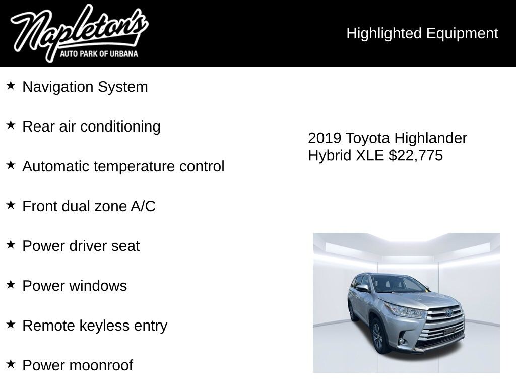 Used 2019 Toyota Highlander Hybrid XLE SUV