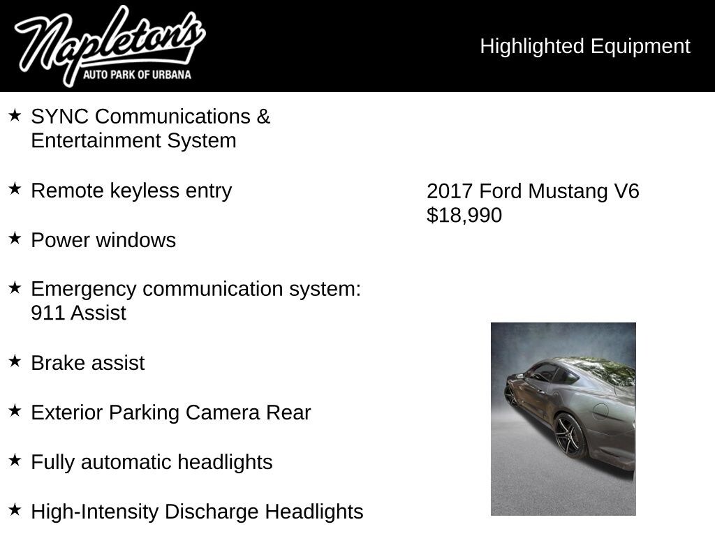 Used 2017 Ford Mustang V6 Coupe