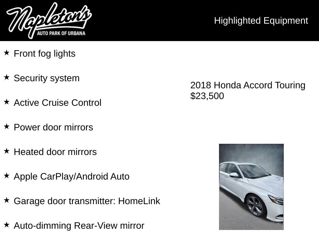 Used 2018 Honda Accord Touring Sedan