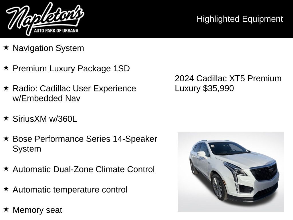 Used 2024 Cadillac XT5 Premium Luxury SUV