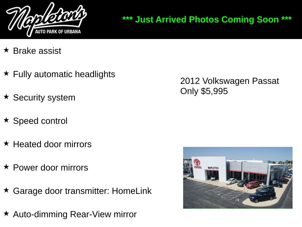 Used 2012 Volkswagen Passat SEL with VIN 1VWCH7A39CC070684 for sale in Oakbrook Terrace, IL
