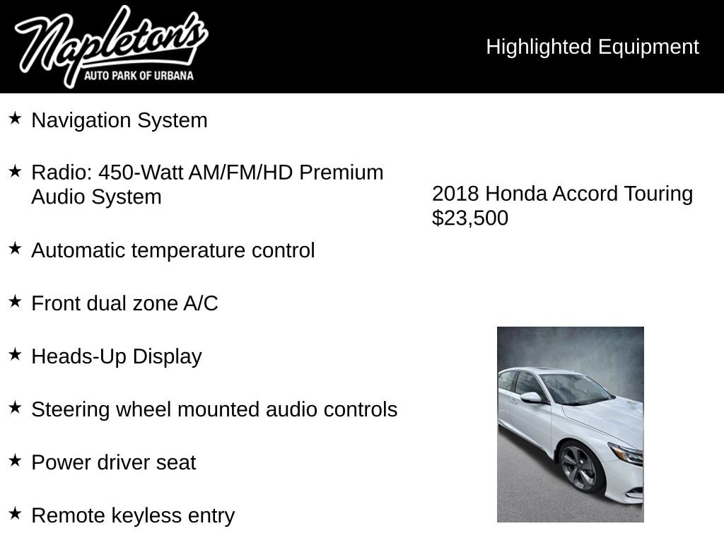 Used 2018 Honda Accord Touring Sedan