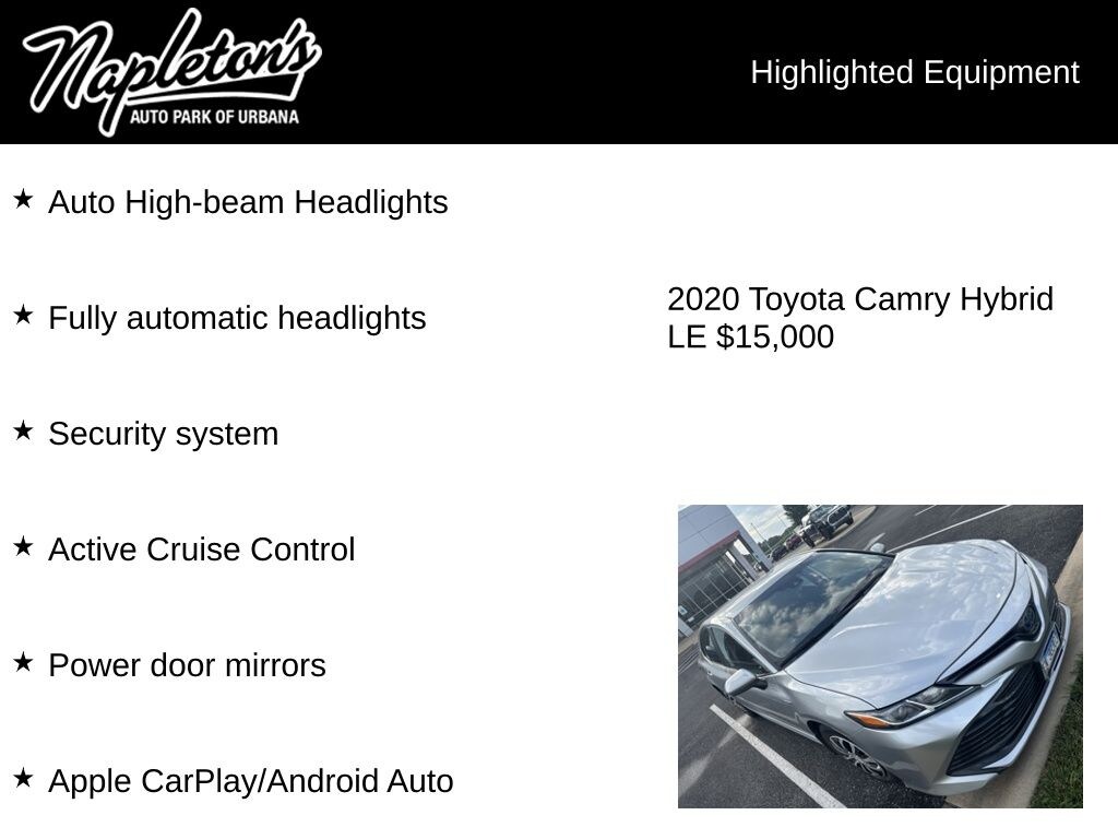 Used 2020 Toyota Camry Hybrid LE Sedan