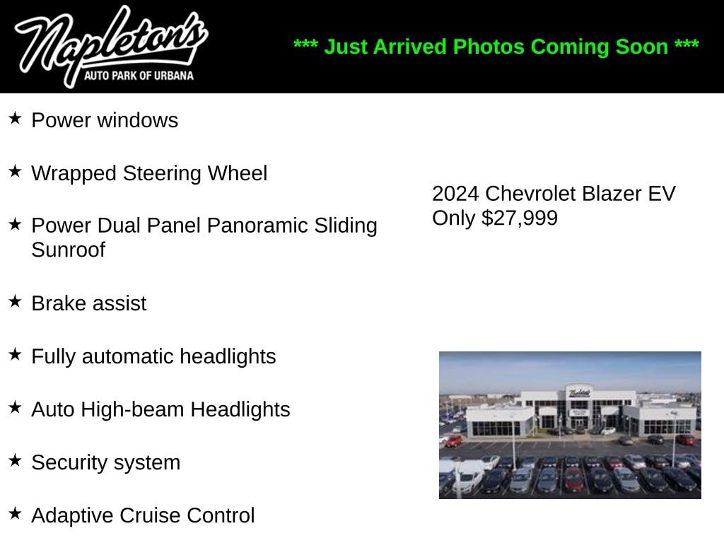 Used 2024 Chevrolet Blazer EV LT with VIN 3GNKDBRJXRS258057 for sale in Urbana, IL