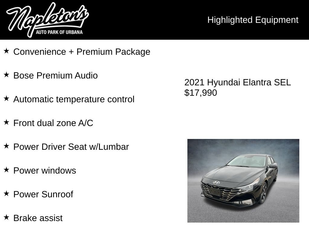 Used 2021 Hyundai Elantra SEL Sedan