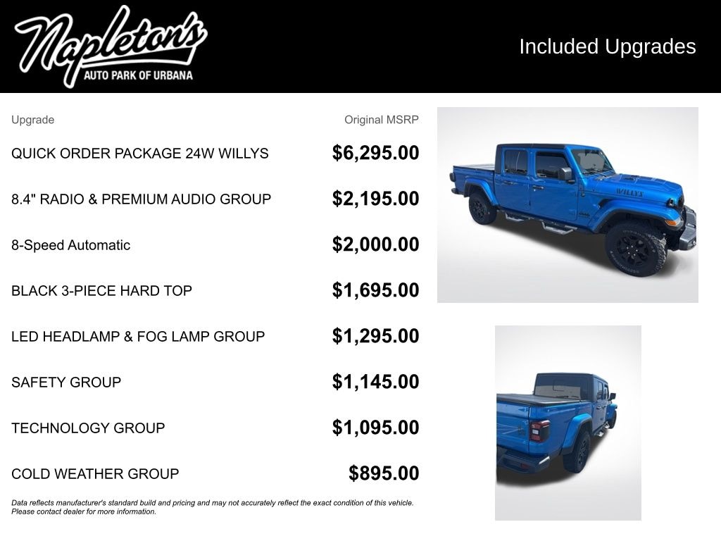 Used 2022 Jeep Gladiator Willys Truck Crew Cab