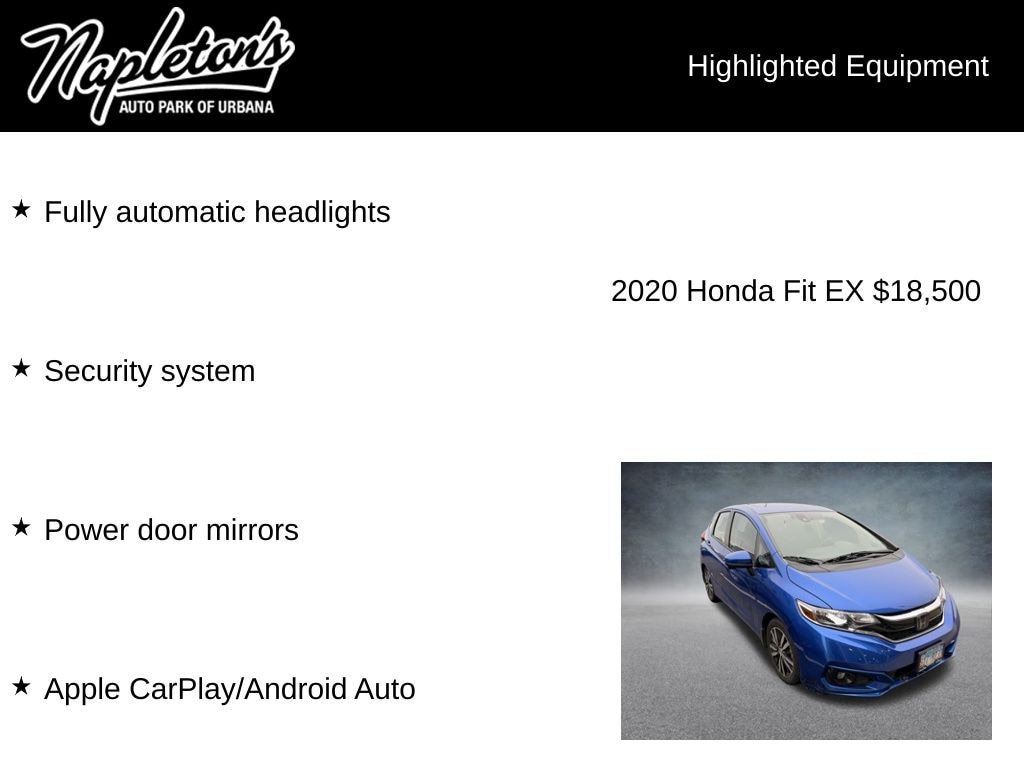 Used 2020 Honda Fit EX Hatchback