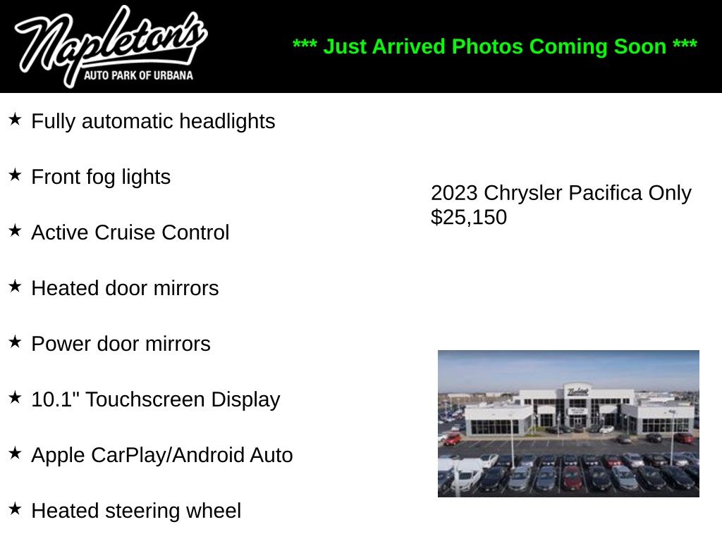 Used 2023 Chrysler Pacifica Touring L with VIN 2C4RC1BG7PR511140 for sale in Urbana, IL