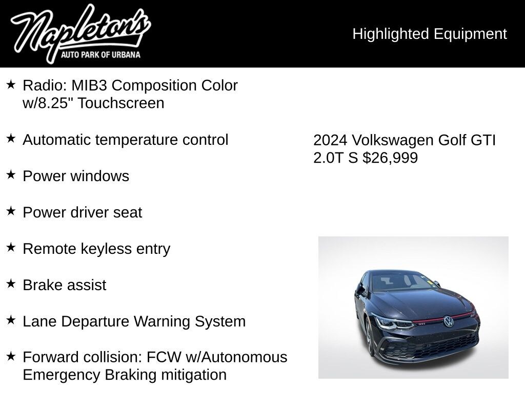 Used 2024 Volkswagen Golf GTI 2.0T S Hatchback