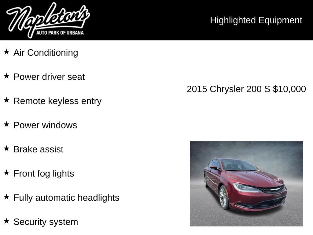 Used 2015 Chrysler 200 S Sedan