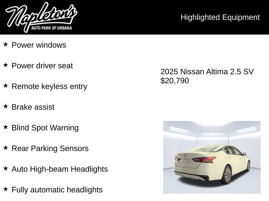 Used 2025 Nissan Altima 2.5 SV Sedan