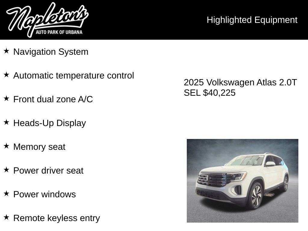 Used 2025 Volkswagen Atlas 2.0T SEL SUV