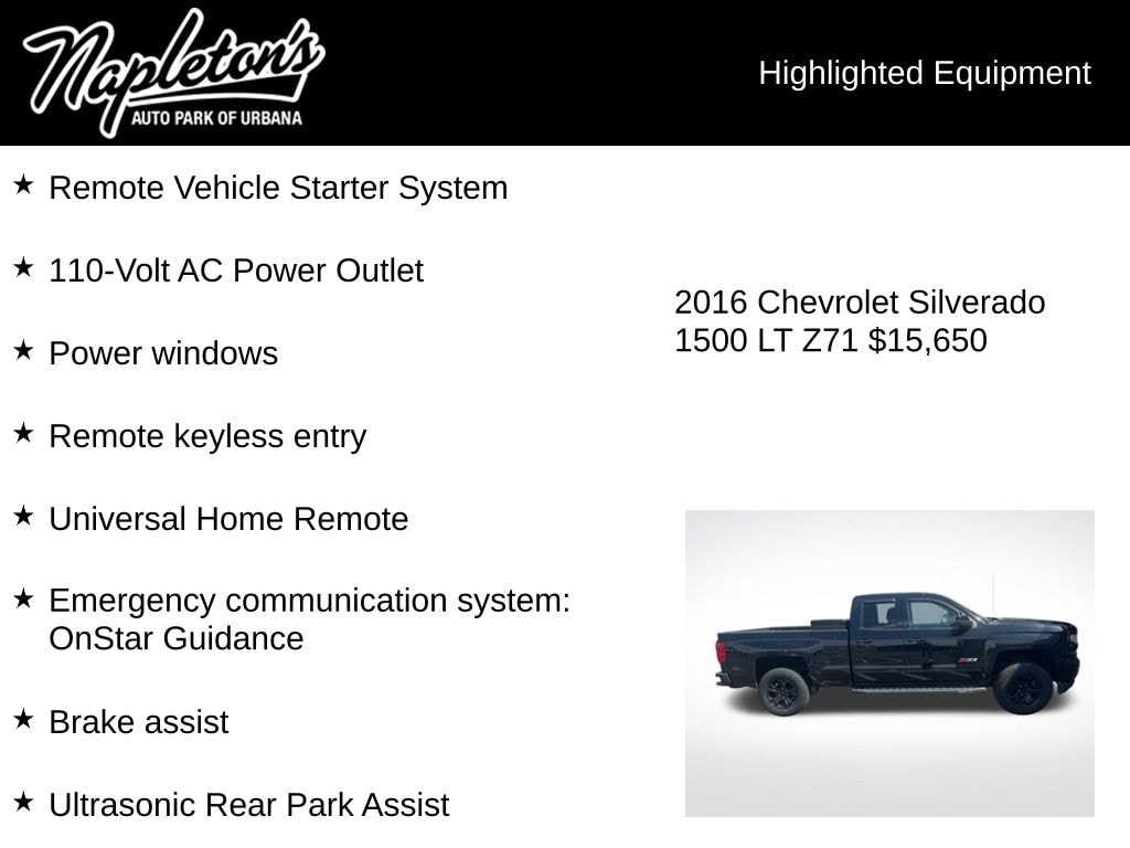 Used 2016 Chevrolet Silverado 1500 LT Truck Double Cab