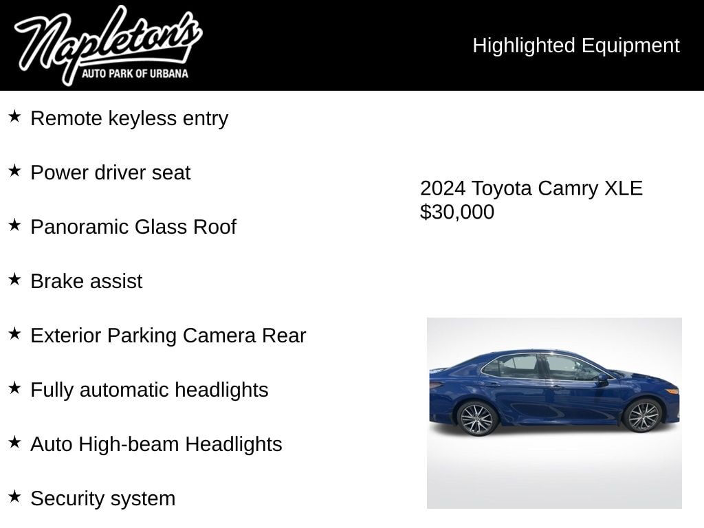 Used 2024 Toyota Camry XLE Sedan