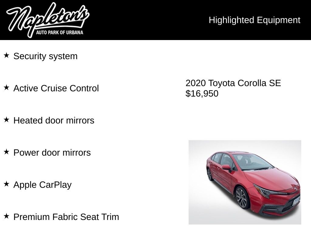Used 2020 Toyota Corolla SE Sedan