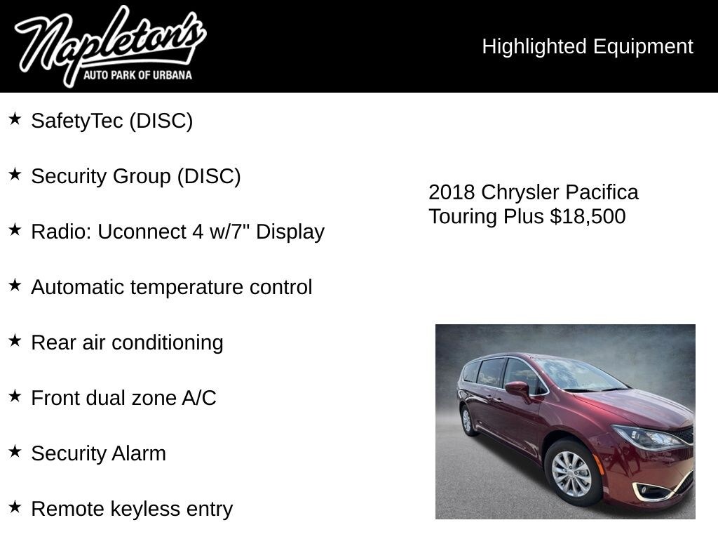 Used 2018 Chrysler Pacifica Touring Plus Van