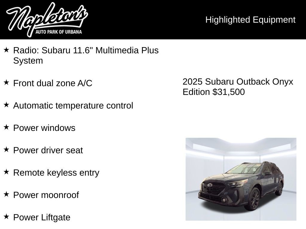 Used 2025 Subaru Outback Onyx Edition SUV
