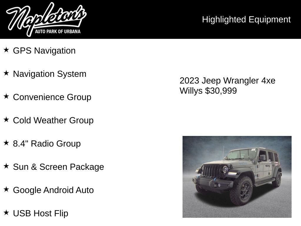 Used 2023 Jeep Wrangler Base 4xe SUV
