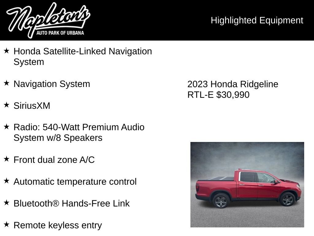 Used 2023 Honda Ridgeline RTL-E Truck Crew Cab