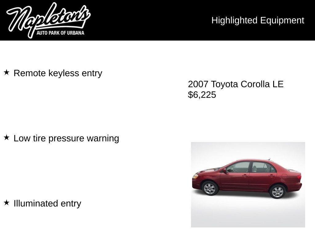 Used 2007 Toyota Corolla LE Sedan